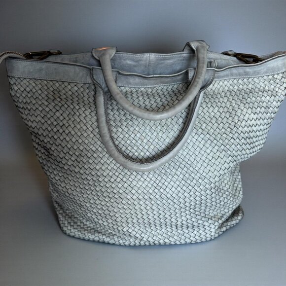 Italian Woven Leather Tote Bag – Soft Distressed Finish - Picture 5 of 8